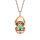 Rose Gold & Green Lacquer Frog Surprise Locket