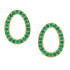 Sasha Yellow Gold Emerald Egg Stud Earrings