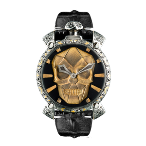 Skullpture - Steel with Gold Skull