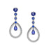 White Gold Blue Sapphire Fluted Teardrop Earrings
