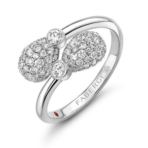 White Gold Diamond Crossover Ring