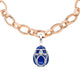 White Gold Diamond & Royal Blue Guilloché Enamel Egg Charm