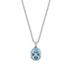 White Gold Diamond & Teal Guilloché Enamel Petite Egg Pendant