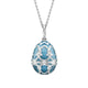 White Gold Diamond & Teal Guilloché Enamel Snowflake Locket Surprise