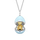 White Gold, Yellow Gold & Sapphire Teddy Surprise Locket with Blue Lacquer