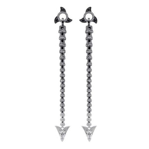 White Gold and Black Rhodium Diamond Dragon Tail Earrings