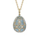 Yellow Gold Diamond & Turquoise Guilloché Enamel Grande Egg Pendant