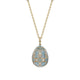 Yellow Gold Diamond & Turquoise Guilloché Enamel Grande Egg Pendant