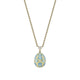 Yellow Gold Diamond & Turquoise Guilloché Enamel Petite Egg Pendant