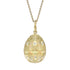 Yellow Gold Diamond & White Guilloché Enamel Egg Pendant