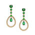 Yellow Gold Emerald Fluted Teardrop Earrings