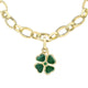 Yellow Gold Green Guilloché Enamel Clover Charm