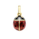 Yellow Gold Red and Black Guilloché Enamel Ladybird Charm