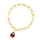 Yellow Gold Red and Black Guilloché Enamel Ladybird Charm