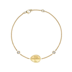 Yellow Gold & Diamond Egg Chain Bracelet