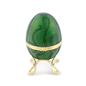 Yellow Gold & Green Guilloché Enamel Octopussy Egg Object