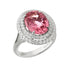 Platinum 5.46ct Oval Spinel Halo Ring Set With Diamonds