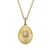 Yellow Gold Mini Fluted Emerald Egg Pendant
