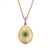 Yellow Gold Mini Fluted Emerald Egg Pendant