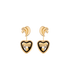 Hommage à Gustav Klimt - Corazón Earrings Big The Golden Kiss