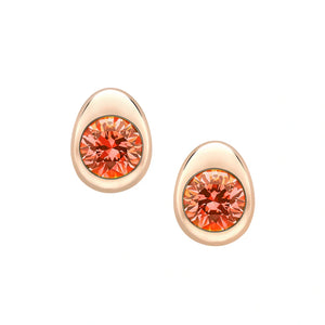 Cosmic Curve Rose Gold Spessartite Stud Earrings