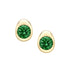 Cosmic Curve Yellow Gold and Emerald Stud Earrings