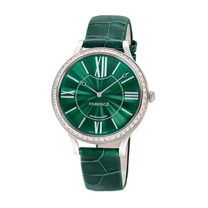 Flirt - White Gold, Green Enamel