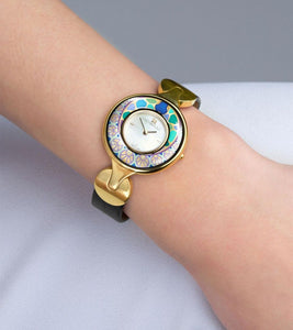 Hommage à Alphonse Mucha - Watch Helena / Alligator watch strap