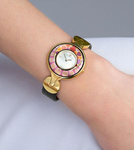 Hommage à Alphonse Mucha - Watch Helena / Alligator watch strap