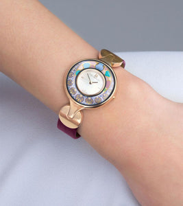 Hommage à Alphonse Mucha - Watch Helena / Alligator watch strap