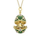 Yellow Gold & Green Guilloché Enamel Octopussy Egg Surprise Locket