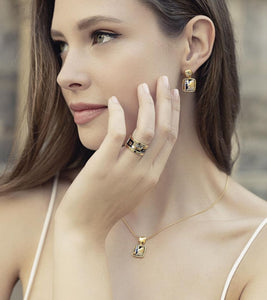 Hommage à Gustav Klimt - Earrings Golden Square
