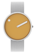 40 mm / Mustard Yellow dial / Matt steel mesh band