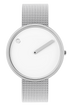 40 mm / White dial / Matt steel mesh band
