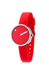 30 mm / Red dial / Red silicone strap