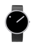 40 mm / Black dial / Black leather strap