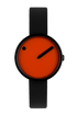 Orange dial / Black silicone strap