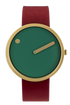 Dusty Green dial / Ruby Red leather strap