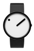 White dial / Black leather strap