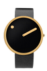 40 mm / Black dial / Black leather strap