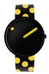 40 mm / Black dial / Black with yellow dots printing silicone strap