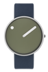 40 mm / Fresh Olive dial / Midnight Blue leather strap