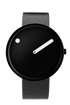 40 mm / Black dial / Black leather strap