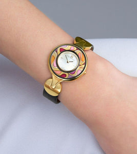Hommage à Alphonse Mucha - Watch Helena / Alligator watch strap