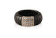 Pura, stretch bracelet in 18k gold with black diamonds and high tech ceramic