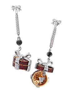 SURPRISE ME COLLECTION CYLINDER PAVÉ EARRINGS