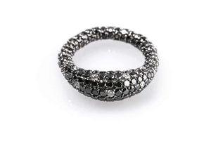 Gioconda stretch bracelet in 18k gold, black diamonds and white spot