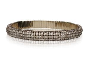 Giotto, stretch bracelet in 18k gold and brown diamonds