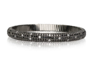 Giotto, stretch bracelet in 18k gold and brown diamonds
