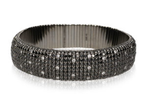 Giotto, stretch bracelet in 18k gold and brown diamonds